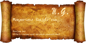 Mayerusz Gajána névjegykártya